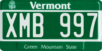VT license plate XMB997
