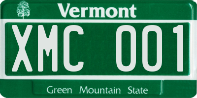 VT license plate XMC001