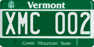 VT license plate XMC002