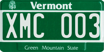 VT license plate XMC003