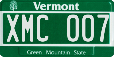 VT license plate XMC007