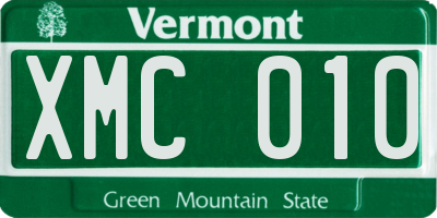 VT license plate XMC010