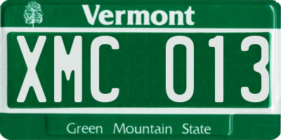 VT license plate XMC013