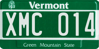 VT license plate XMC014