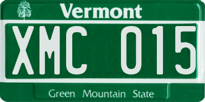 VT license plate XMC015
