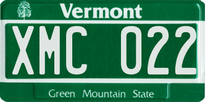 VT license plate XMC022