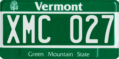 VT license plate XMC027