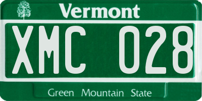 VT license plate XMC028