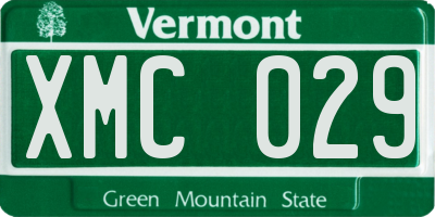 VT license plate XMC029