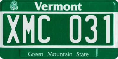 VT license plate XMC031