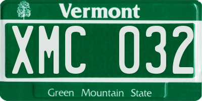 VT license plate XMC032
