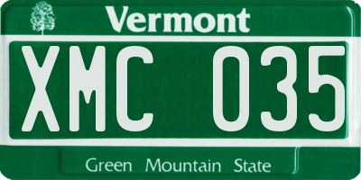 VT license plate XMC035