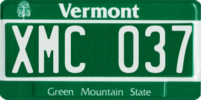 VT license plate XMC037