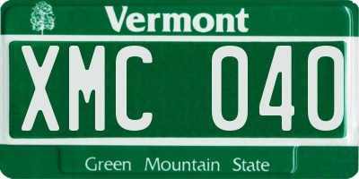 VT license plate XMC040