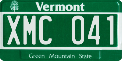 VT license plate XMC041