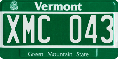 VT license plate XMC043