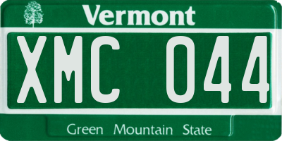 VT license plate XMC044