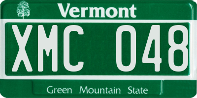 VT license plate XMC048