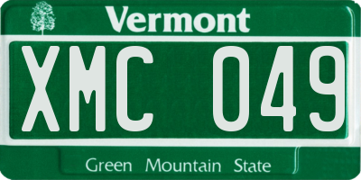 VT license plate XMC049
