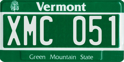 VT license plate XMC051
