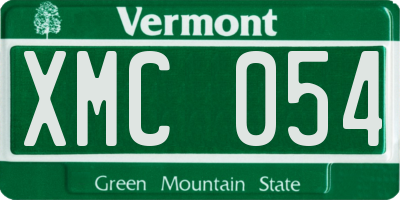 VT license plate XMC054