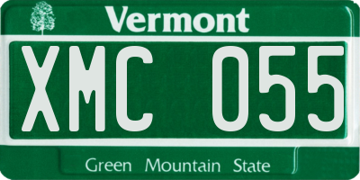 VT license plate XMC055