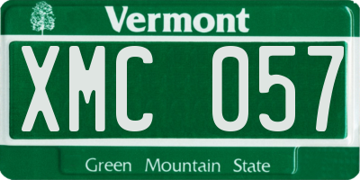 VT license plate XMC057