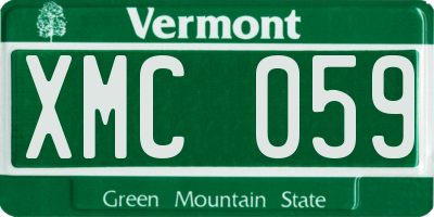 VT license plate XMC059