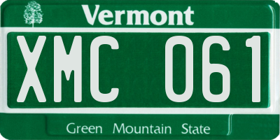 VT license plate XMC061