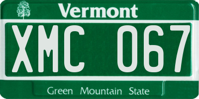 VT license plate XMC067