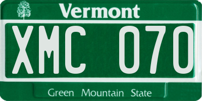 VT license plate XMC070