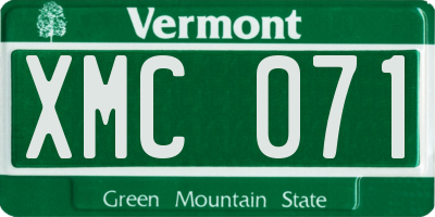 VT license plate XMC071