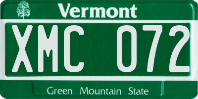VT license plate XMC072