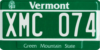 VT license plate XMC074