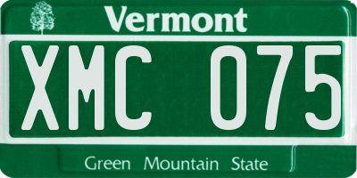 VT license plate XMC075