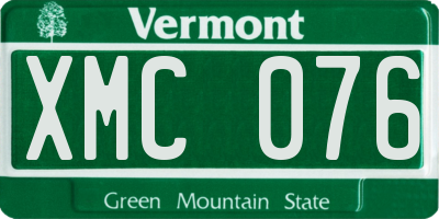 VT license plate XMC076