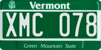 VT license plate XMC078