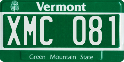 VT license plate XMC081