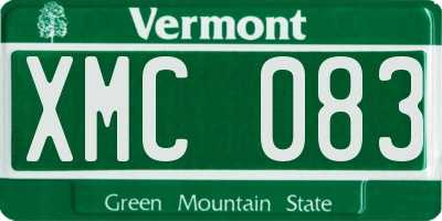 VT license plate XMC083