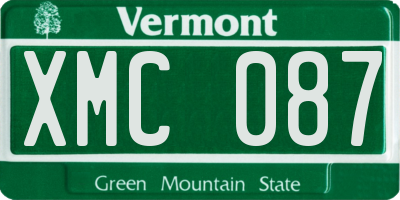 VT license plate XMC087