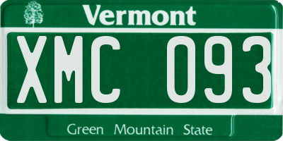 VT license plate XMC093