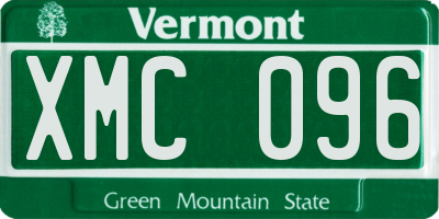 VT license plate XMC096