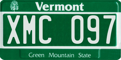 VT license plate XMC097