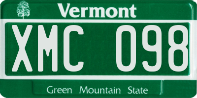 VT license plate XMC098