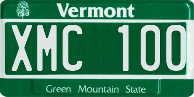 VT license plate XMC100