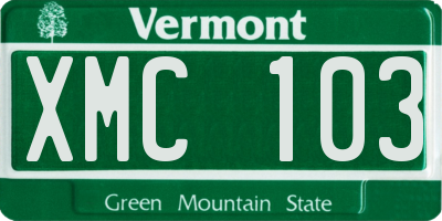 VT license plate XMC103