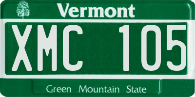 VT license plate XMC105