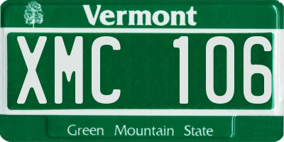 VT license plate XMC106