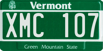 VT license plate XMC107