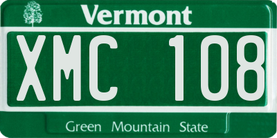 VT license plate XMC108